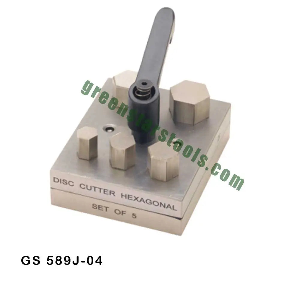 GREEN STARS SA PVT LTD Set of 5 Hexagonal Disc Cutters with Lever GS 589J-04 Dapping & Forming Tools for Jewelers Made in India