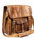 Vintage Unisex 100% Genuine Leather Material Laptop Messenger Bag Crossbody Briefcase Satchel Bag For Men And Women Shoulder Bag