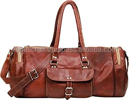 Weekender Overnight Bag 100% Genuine Leather Travel Duffel Full Grain Brown Color Duffel Bag Personalized Large Gym Weekend Bags