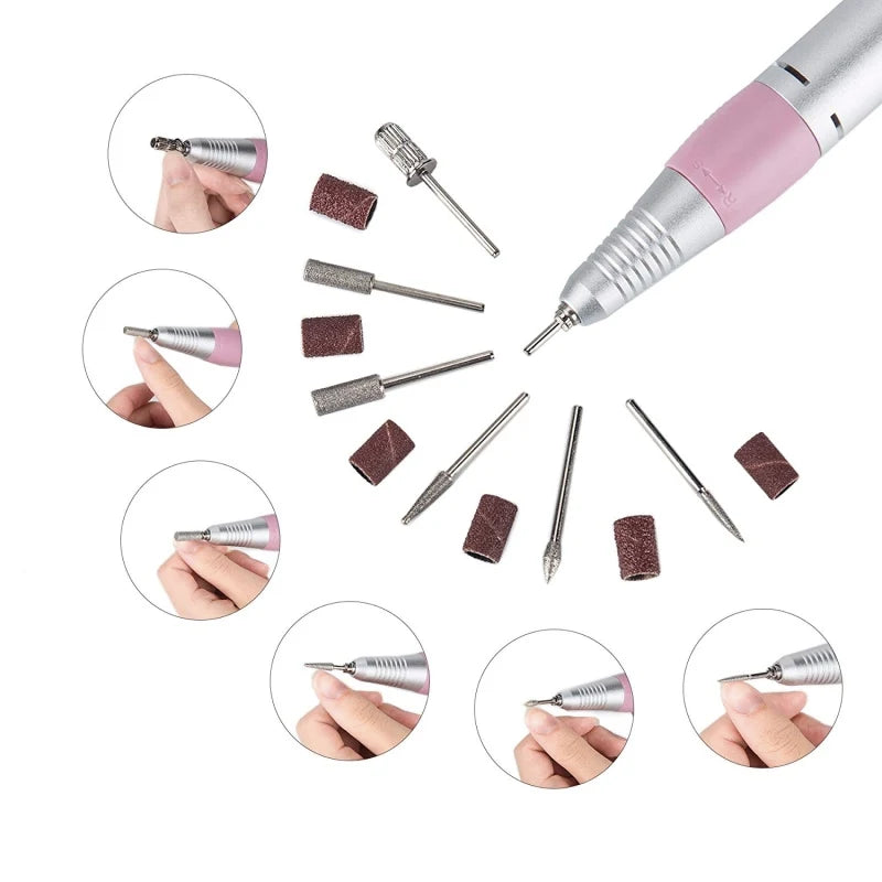 Nail Drill Machine 35000RPM Electric Manicure Machine Drills Manicure Drill & Accessory Manicure & Pedicure Drill Set