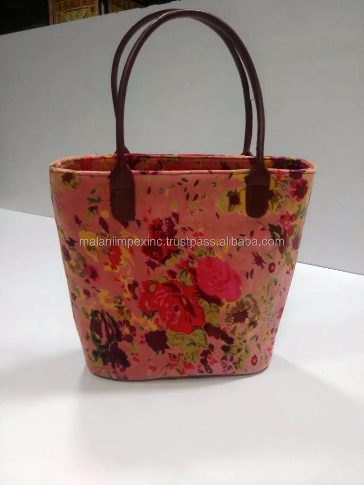 Eco Friendly Reusable Cotton Velvet Tote Bag Fashion Shopper Handbag Manufacturer