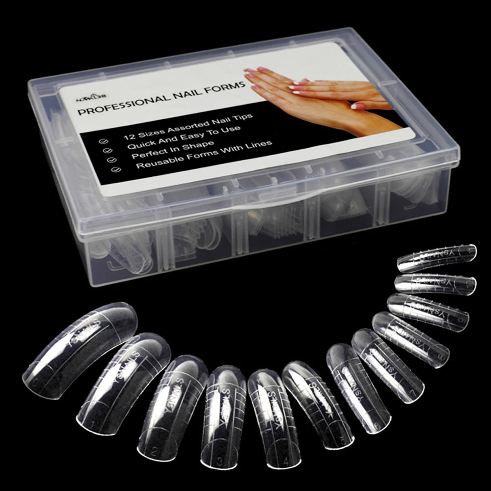 BNG Top Forms for Nails Dual Forms Nails Forms for Extension Full Cover Quick Building Gel Mold Tips Poly Nail Gel Mold