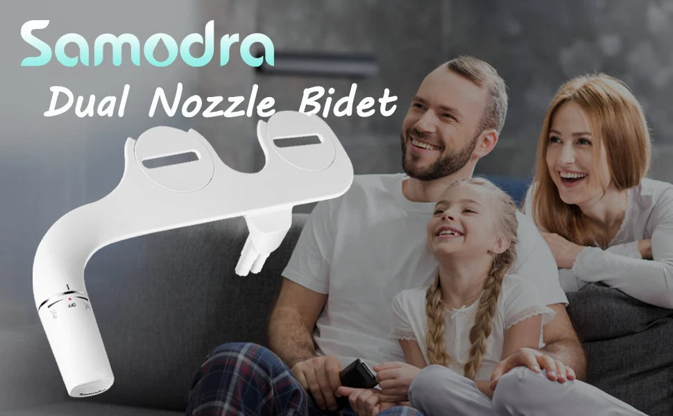 SAMODRA Right/Left Hand Toitet Bidet Sprayer Non-Electric Dual Nozzle Bidet Toilet Seat Hygienic Shower For Bathroom Accessories