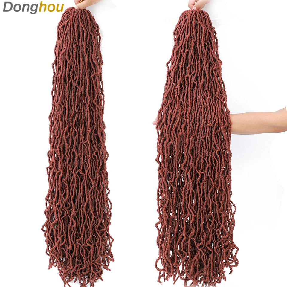18”24”36” Mix Green New Faux Locs Crochet Hair Synthetic Curly Dreadlocks Hair Extensions Faux Cheveux Soft Locs Crochet Braids