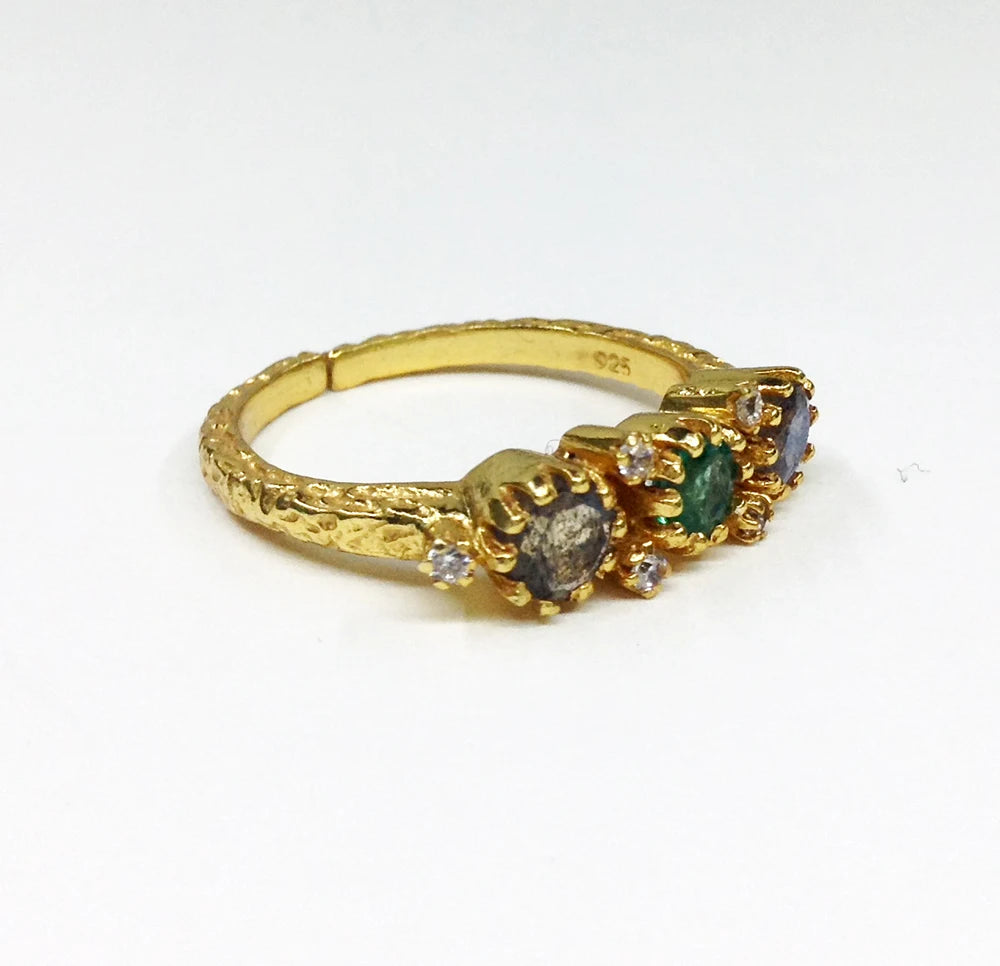 Sterling Silver 925 Gold Plated Supplier Wholesaler Custom Made Handmade Cheap Unisex Low MOQ Trendy Unique Multi Gemstone Rings