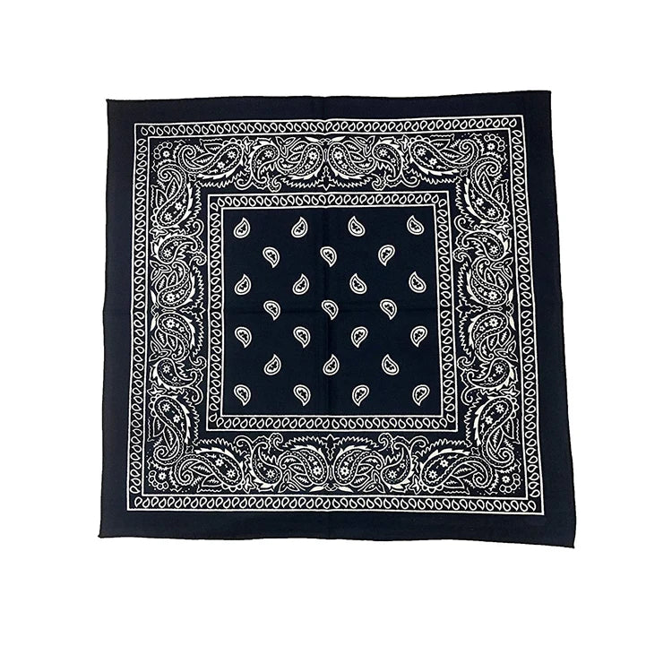 CRAFTS HUB All Colour Cotton Bandana White Leaf Print Classic Design Adults Eco-Friendly Breathable Poplin Fabric