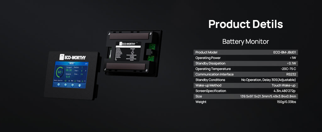 ECO-WORTHY ESM100 Battery Monitor for Cubix Series and Wall-Mount Batteries