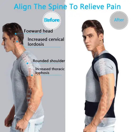 Adjustable Posture Corrector Low Back Support Shoulder Brace Belt For - Beauty