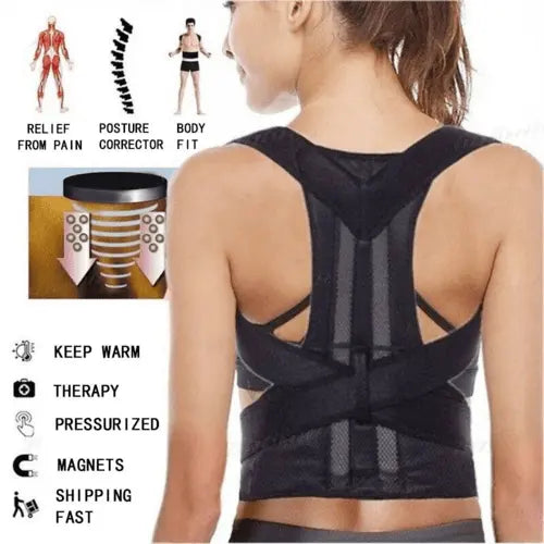 Adjustable Posture Corrector Low Back Support Shoulder Brace Belt For - Beauty