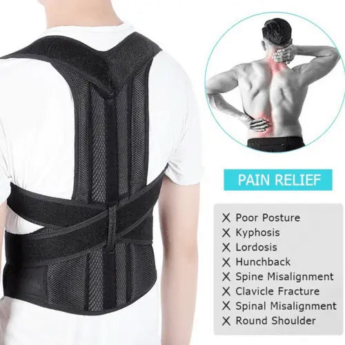 Adjustable Posture Corrector Low Back Support Shoulder Brace Belt For - Beauty
