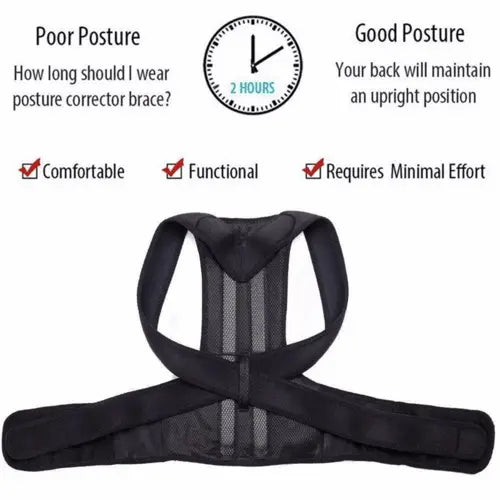 Adjustable Posture Corrector Low Back Support Shoulder Brace Belt For - Beauty