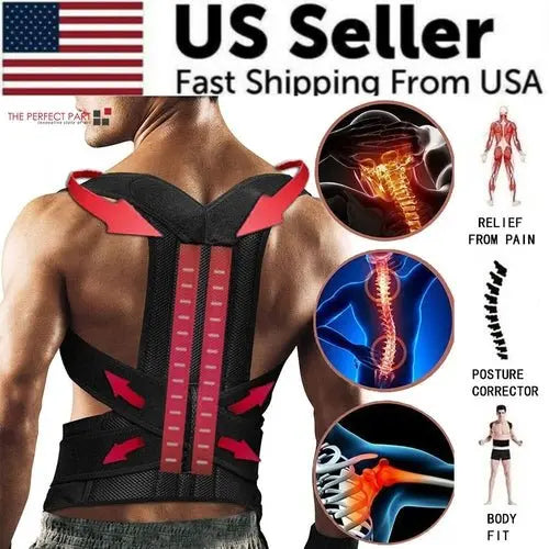 Adjustable Posture Corrector Low Back Support Shoulder Brace Belt For - Beauty
