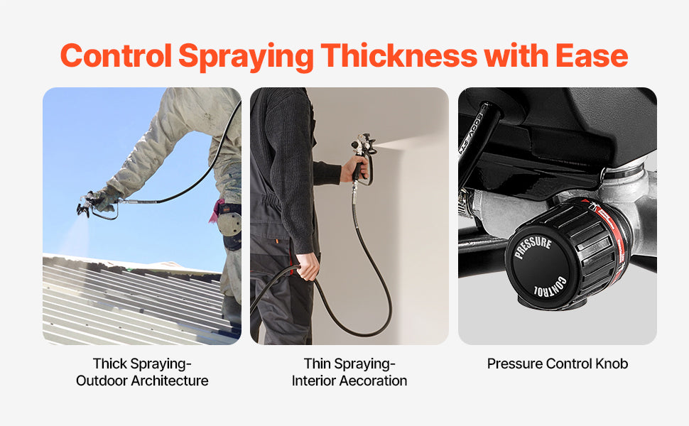 SucceBuy Stand Airless Paint Sprayer, 650W High Efficiency Airless Sprayer, 3000PSI Electric Paint Sprayer Machine Extension Rod
