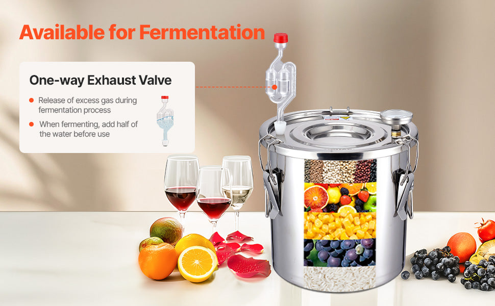 SucceBuy Alcohol Still 3 -8 Gallon  Stainless Steel Water Alcohol Distiller with Copper Coil  Brewing Refining Fermentation Kit