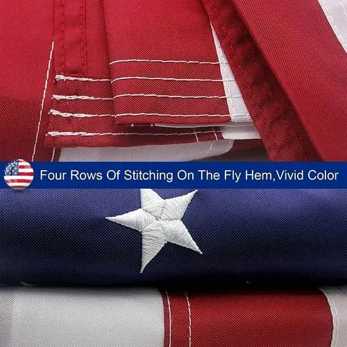 American Flag Outdoor Heavy Duty Embroidered Stars USA Flag - Beauty