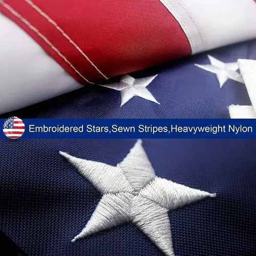 American Flag Outdoor Heavy Duty Embroidered Stars USA Flag - Beauty