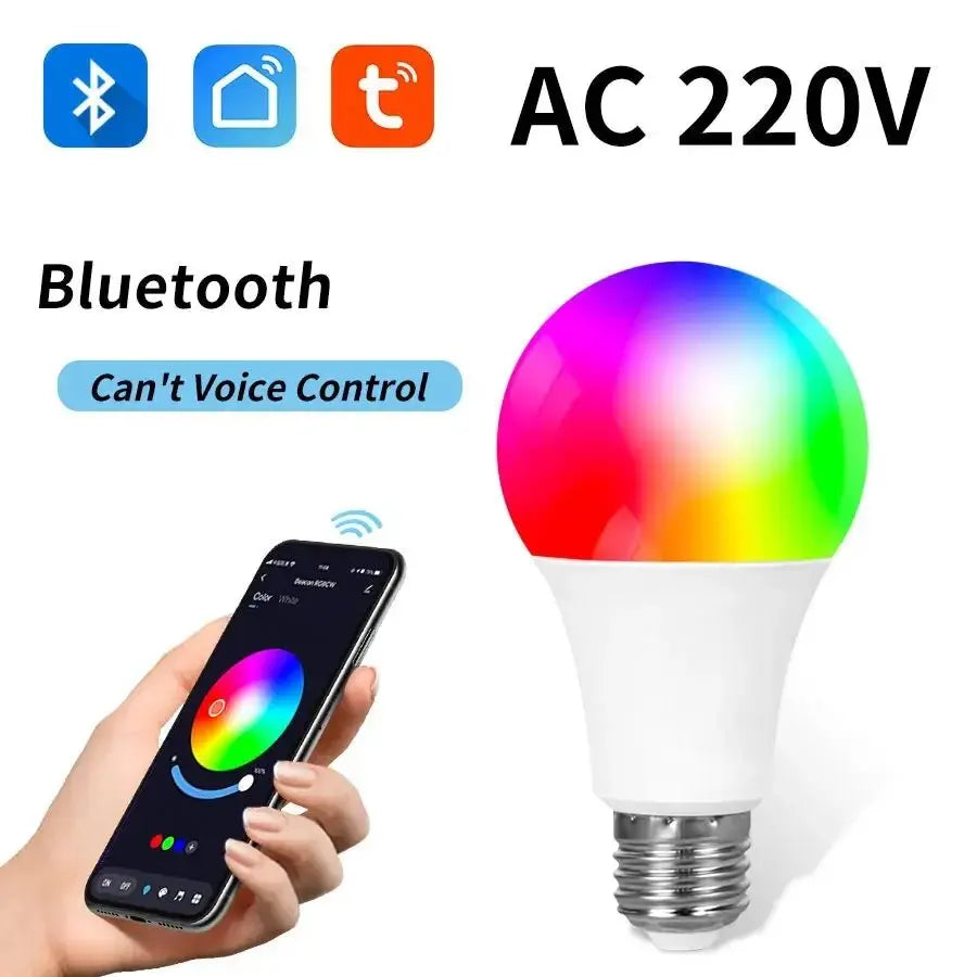 AmmToo Tuya Bluetooth Smart LED Light Bulb E27 RGB 110V 220V Smart Lamps for Bedroom Decoration Party Lighting Smart Life APP - Beauty