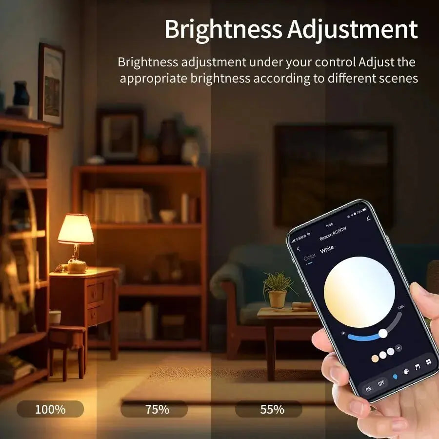 AmmToo Tuya Bluetooth Smart LED Light Bulb E27 RGB 110V 220V Smart Lamps for Bedroom Decoration Party Lighting Smart Life APP - Beauty