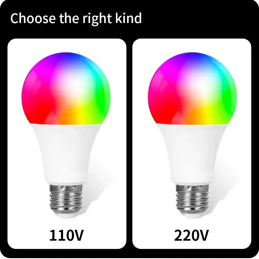 AmmToo Tuya Bluetooth Smart LED Light Bulb E27 RGB 110V 220V Smart Lamps for Bedroom Decoration Party Lighting Smart Life APP - Beauty