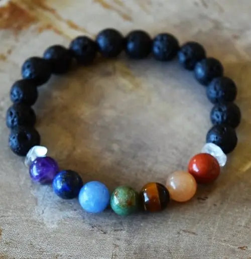 Aromatherapy Chakra Diffuser Bracelet with Genuine Gemstones! - Beauty