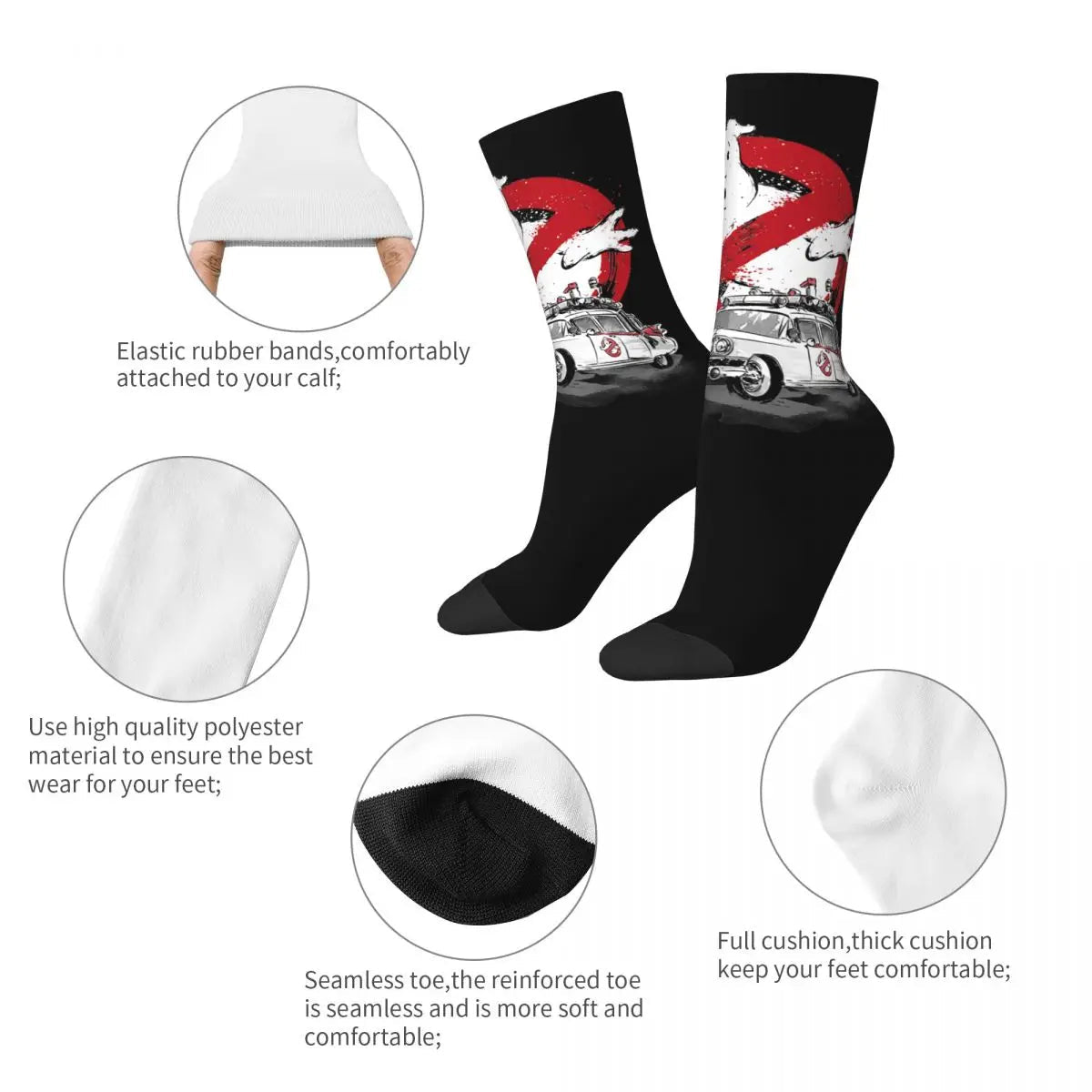 Autumn Winter Harajuku Unisex Ghostbusters Monster Movie Socks Ghost Busters Non - slip Crew Socks - Beauty