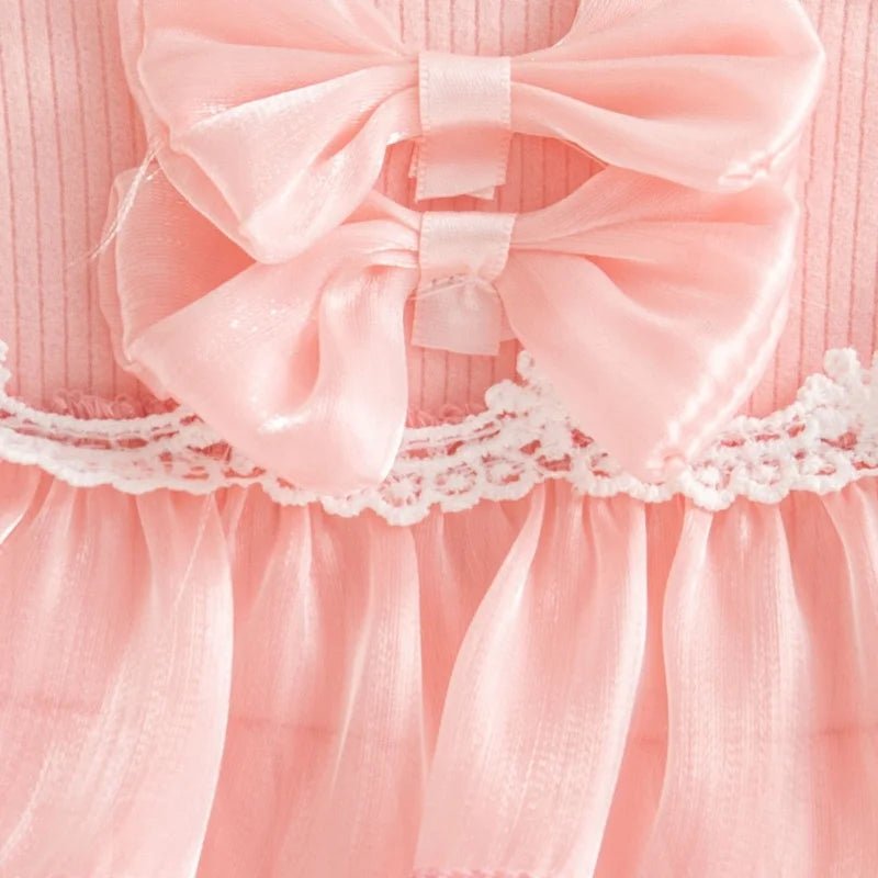 Baby Girl Dress Spring/Fall Bow - Tie Tulle Girls Dress Adorable Christmas Baby Dress Baby Girl Clothing - Beauty