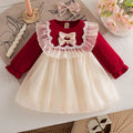 Baby Girl Dress Spring/Fall Bow - Tie Tulle Girls Dress Adorable Christmas Baby Dress Baby Girl Clothing - Beauty