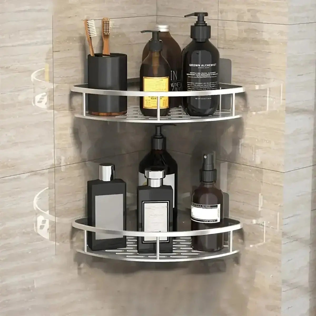 Bathroom Storage Rack No Drill Shelves Wall Mount Corner Shelf Shower Holder For WC Shampoo Organizer Bathroom Accessories - Beauty