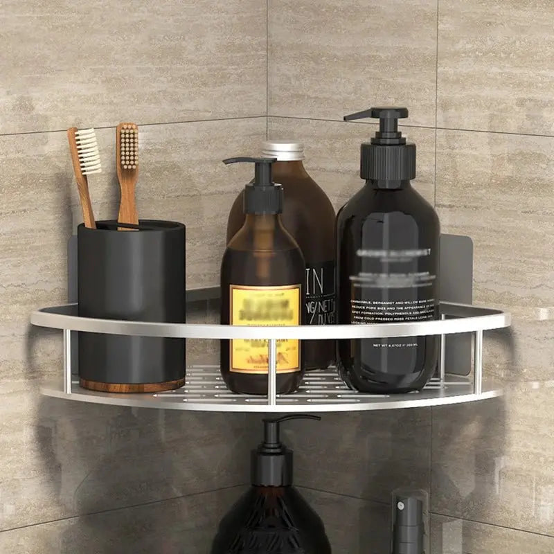 Bathroom Storage Rack No Drill Shelves Wall Mount Corner Shelf Shower Holder For WC Shampoo Organizer Bathroom Accessories - Beauty
