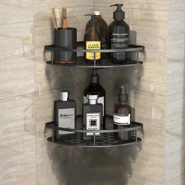 Bathroom Storage Rack No Drill Shelves Wall Mount Corner Shelf Shower Holder For WC Shampoo Organizer Bathroom Accessories - Beauty