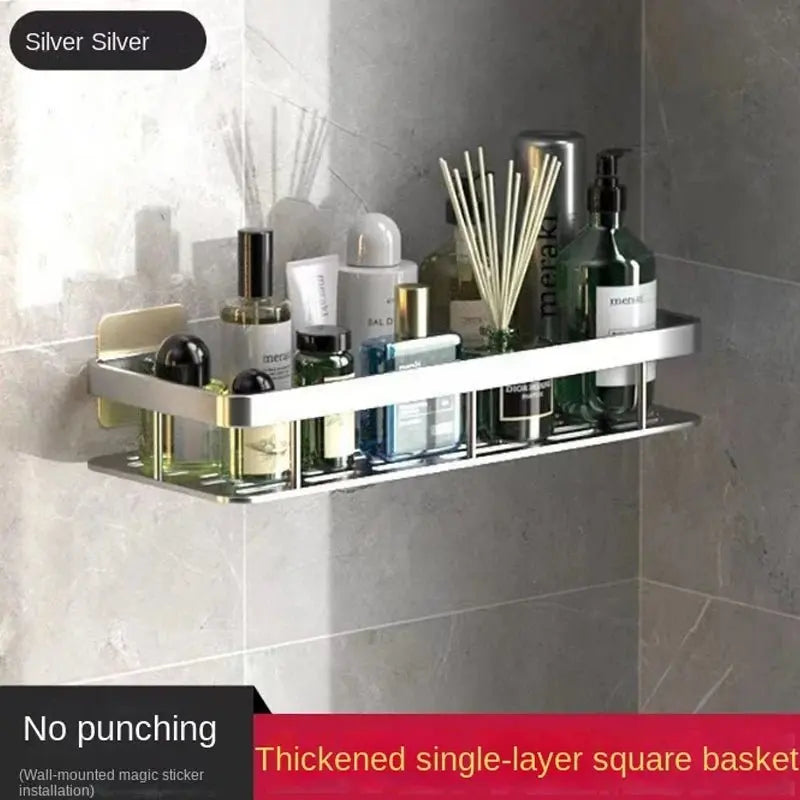 Bathroom Storage Rack No Drill Shelves Wall Mount Corner Shelf Shower Holder For WC Shampoo Organizer Bathroom Accessories - Beauty