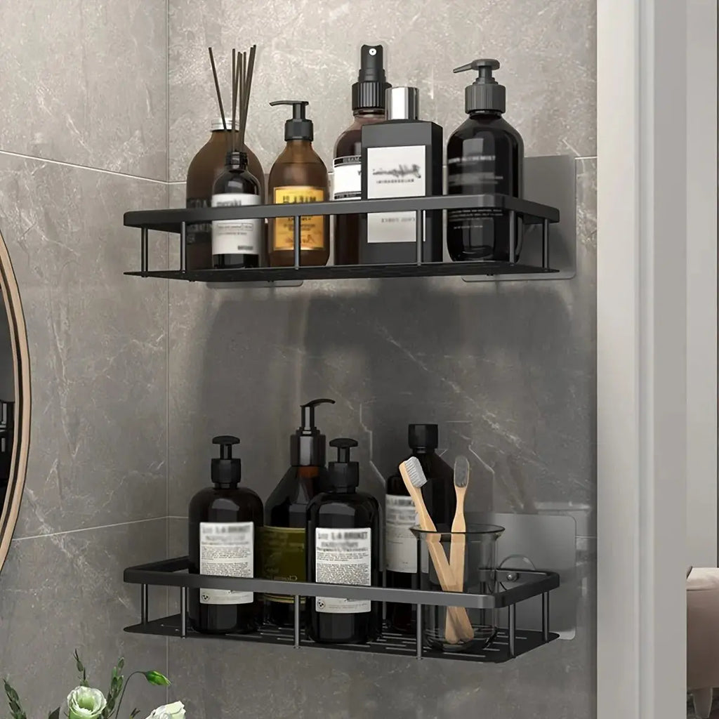 Bathroom Storage Rack No Drill Shelves Wall Mount Corner Shelf Shower Holder For WC Shampoo Organizer Bathroom Accessories - Beauty