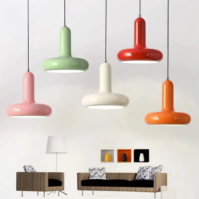Bauhaus Modern Cream Style Bedroom Bedside Lamps Nordic Macaron Creative Dining Table Bar Lamps Danish Designer Small Chandelier - Beauty