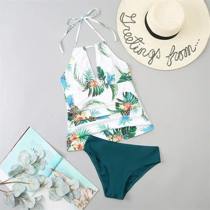 Bikini 2022 New Mujer V Neck Swimsuit Women Lace Up Swimwear Tankini Beach Bathing Suit Female Brazilian - Beauty