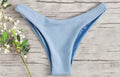 Bikini Bottoms Women's 2025 New Swimsuit Low Waisted Bottom Solid Brown Swimwear Thong Beachwear Brazilian Bathing Suit Summer - Beauty