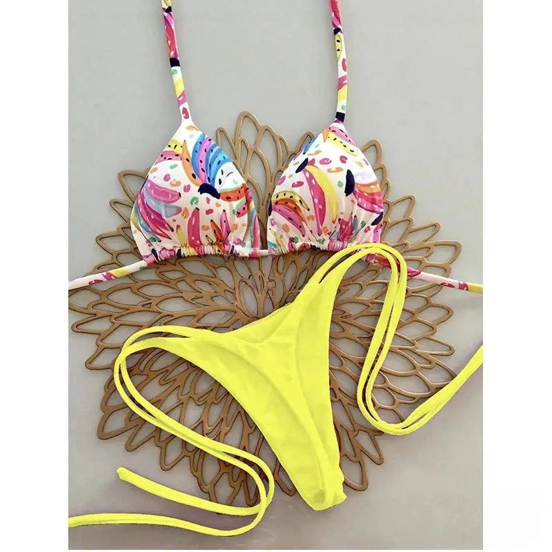 Bikini Print Swimsuit Beach Sexy Ladies Swimwear Seaside Vacation - Beauty