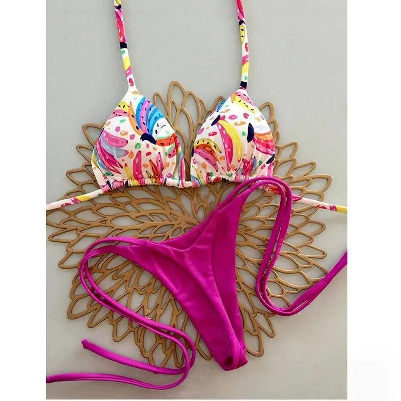 Bikini Set Print Swimsuit Beach Sexy Ladies Swimwear Seaside Vacation Bathing Suit Women Biquine Brasileiro Купальник Женский - Beauty