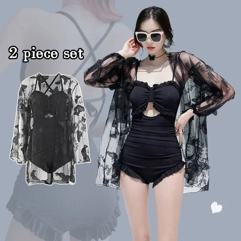 Bikini Set Women Backless 2 Pcs Fit High Waist Swimwear Korean Style Female Chic Cozy Holiday Simple Elegant Sexy Beach Wear New - Beauty