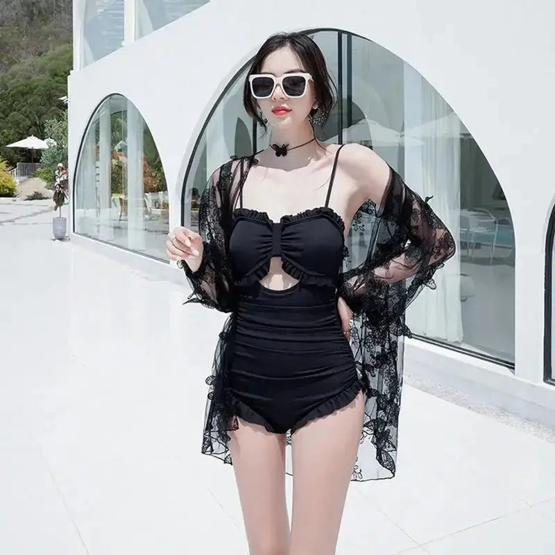 Bikini Set Women Backless 2 Pcs Fit High Waist Swimwear Korean Style Female Chic Cozy Holiday Simple Elegant Sexy Beach Wear New - Beauty