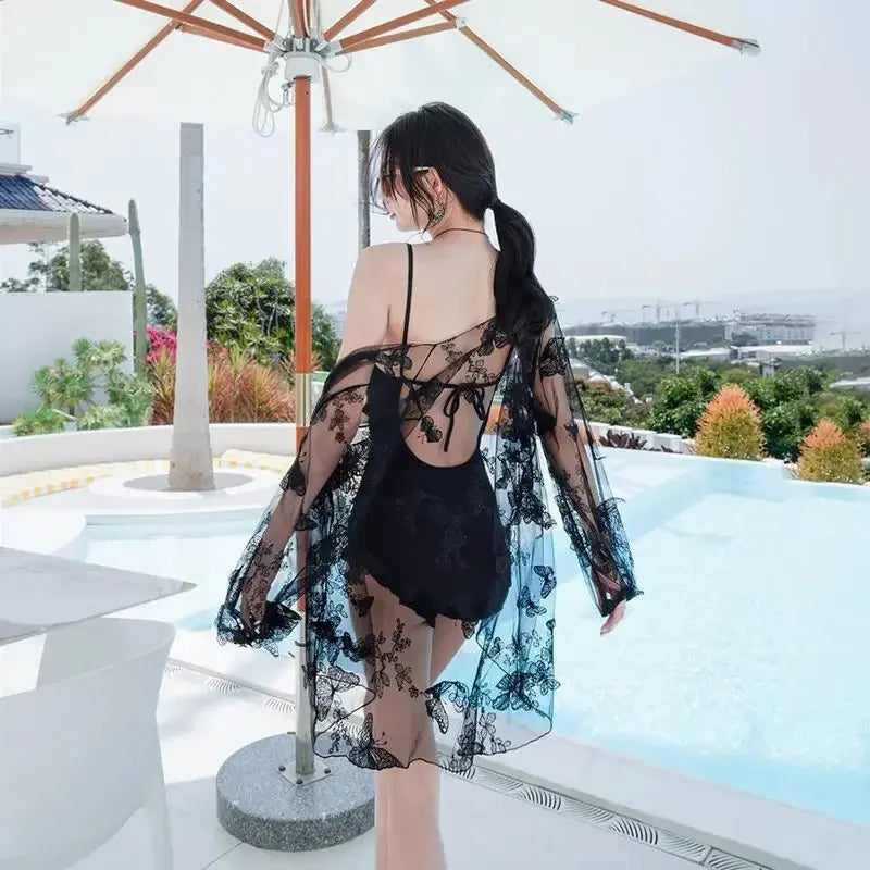 Bikini Set Women Backless 2 Pcs Fit High Waist Swimwear Korean Style Female Chic Cozy Holiday Simple Elegant Sexy Beach Wear New - Beauty