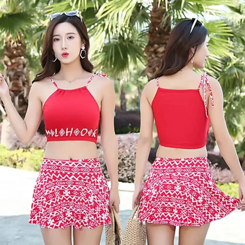 Bikini Set Women Backless 2 Pcs Fit High Waist Swimwear Korean Style Female Chic Cozy Holiday Simple Elegant Sexy Beach Wear New - Beauty