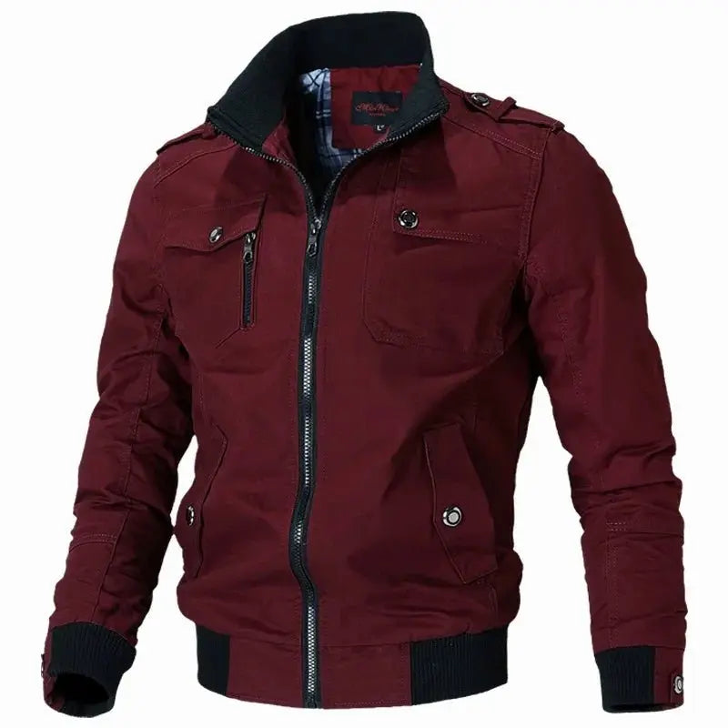 Bomber Jacket Men Fashion Casual Windbreaker Jacket Coat Men 2024 Spring Autumn New Hot Outwear Solid Stand Slim Jacket Mens - Beauty