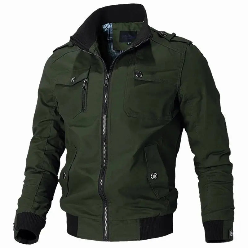 Bomber Jacket Men Fashion Casual Windbreaker Jacket Coat Men 2024 Spring Autumn New Hot Outwear Solid Stand Slim Jacket Mens - Beauty