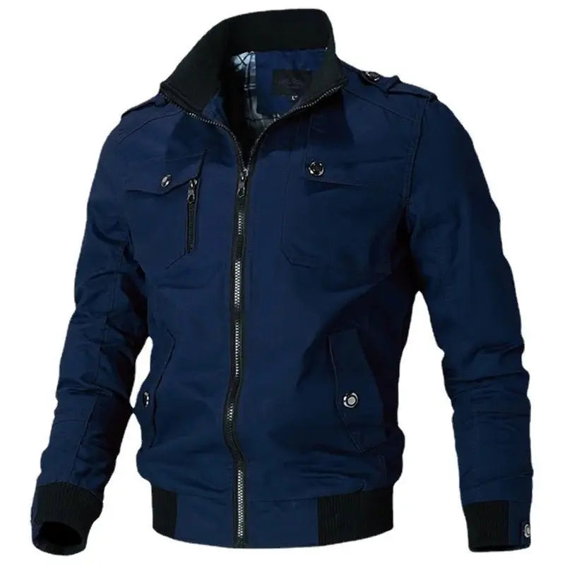 Bomber Jacket Men Fashion Casual Windbreaker Jacket Coat Men 2024 Spring Autumn New Hot Outwear Solid Stand Slim Jacket Mens - Beauty