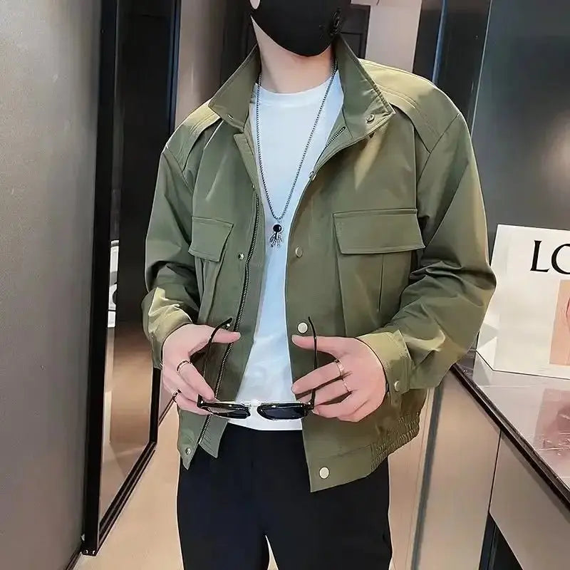Brand Jackets Men's Trendy Versatile Workwear Men's Clothing Spring Autumn Casual Coats - Beauty