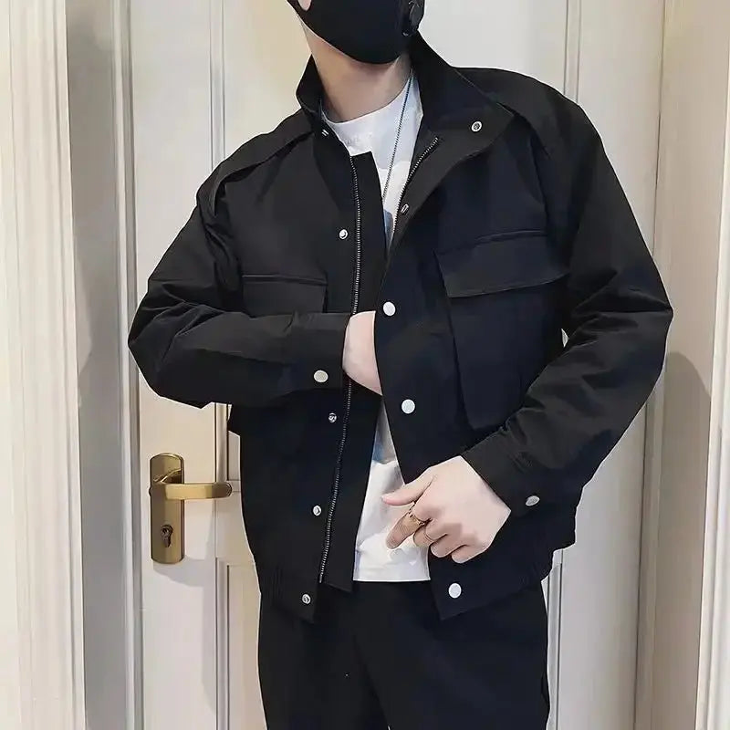 Brand Jackets Men's Trendy Versatile Workwear Men's Clothing Spring Autumn Casual Coats - Beauty