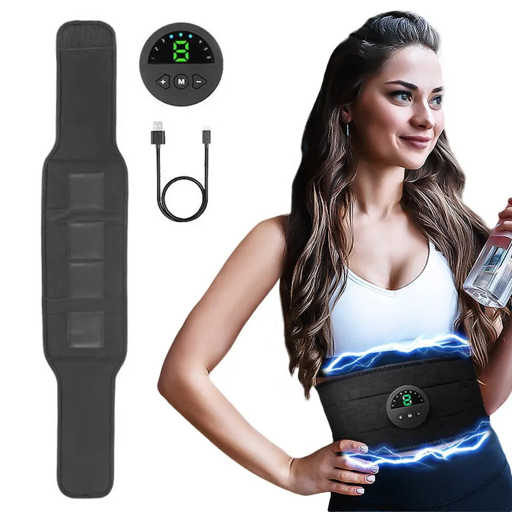 EMS Electric Muscle Stimulator Abs Waist Fitness Vibrating Belt Abdominal Muscle Trainer Weight Loss Slimming Massager