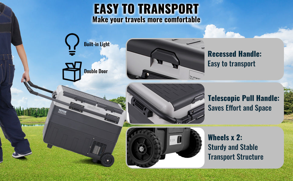 SucceBuy 40/50/58L Portable Car Refrigerator 12VoltCar Refrigerator Fridge Dual Zone Portable Freezer Compressor Cooler for Home