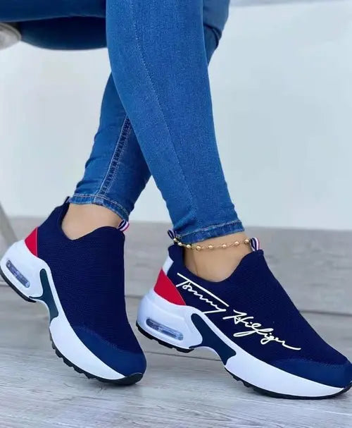 Casual Breathable Wedges Ladies Walking Sneakers Flat Women Shoes - Beauty