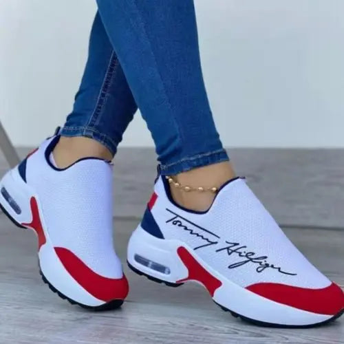 Casual Breathable Wedges Ladies Walking Sneakers Flat Women Shoes - Beauty